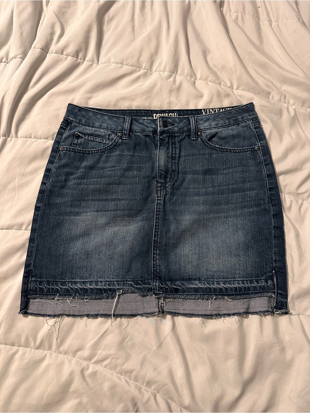 Rewash Dark Blue Washed Denim Mini Skirt